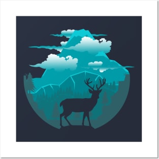 Reindeer Nature landscape Posters and Art